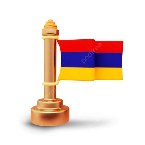 Bandera Del País De Armenia 3d Con Forma Linda En Renderizado PNG