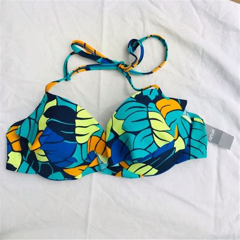 Aerie Swim New Aerie Swim Floral Tropical Flower Ruffle Top Bikini