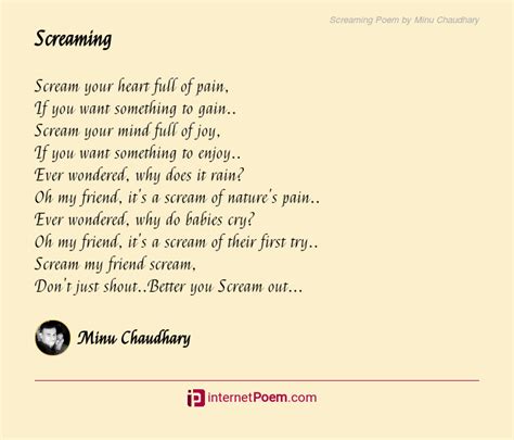 Screaming Poem By Minu Chaudhary