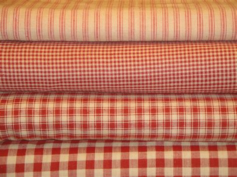 Cotton Homespun Plaid Red Fabric Fat Quarter Rag Quilt Etsy