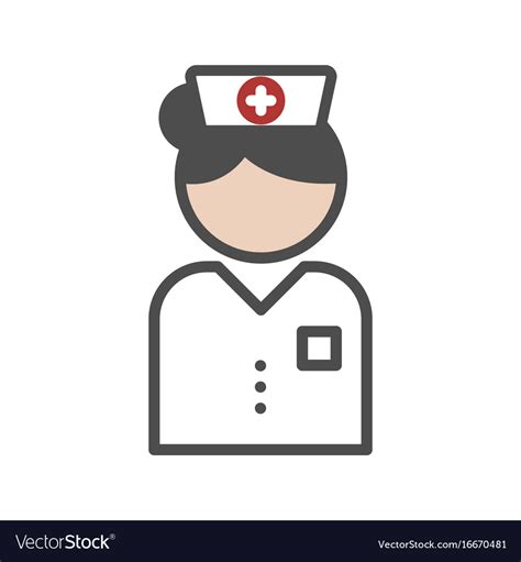 Classic Nurse Icon With White Uniform Royalty Free Vector