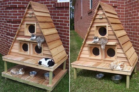 Outdoor Cat Cottage Triplex