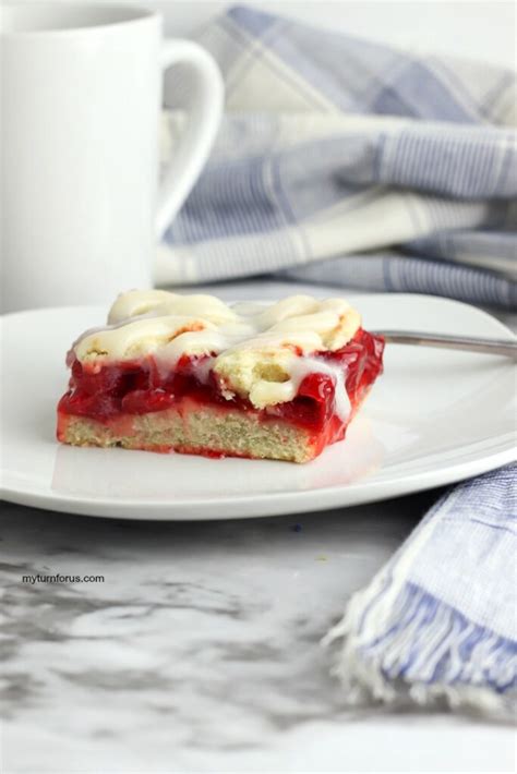 Cherry Squares with Cream Cheese Glaze - My Turn for Us