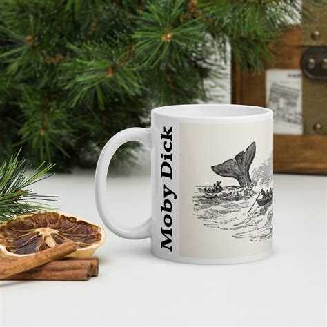 Moby Dick Mug 1800s Vintage Whaling Illustration Whale Etsy