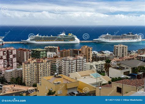 Port Of Santa Cruz De Tenerife With Cruise Ships View From The Top