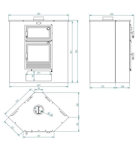 POÊLE À BOIS AVEC FOUR DANGLE FM M 105 H 11kW