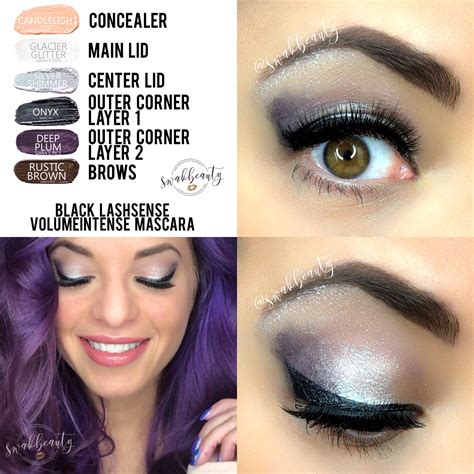 Glacier Glitter Silver Shimmer Deep Plum Onyx ShadowSense On Lids