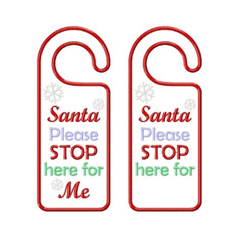 Santa Stop Here Door Hanger Big Dreams Embroidery