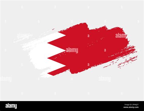 Artistic Grunge Brush Flag Of Bahrain Isolated On White Background