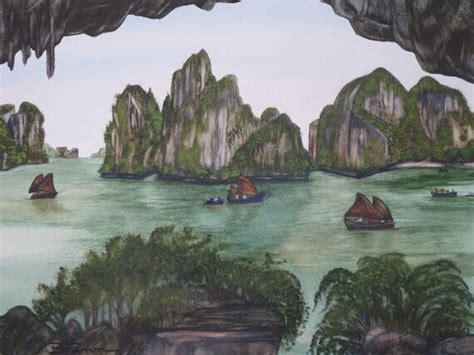 Items Similar To Vietnam Halong Bay Vietnam Painting Large