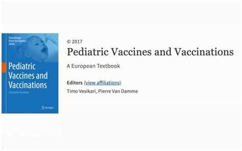 Pediatric Vaccines And Vaccinations A European Textbook Available Now