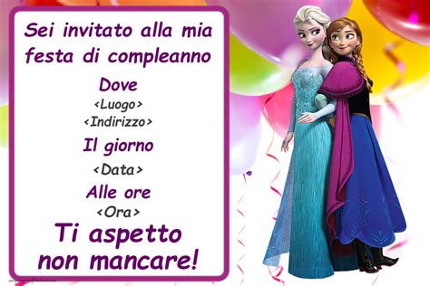 Invito Bambina Con Elsa E Anna Crea Inviti Personalizzati Di