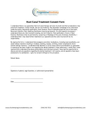 Fillable Online Root Canal Therapy Consent Form Templatejotform Fax