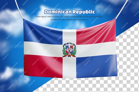 3d Bandera Bandera De República Dominicana O 3d República Dominicana Ondeando Bandera Bandera