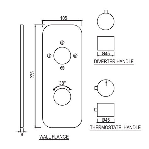 Florentine Aquamax Exposed Part Kit Of Thermostatic Shower Mixer