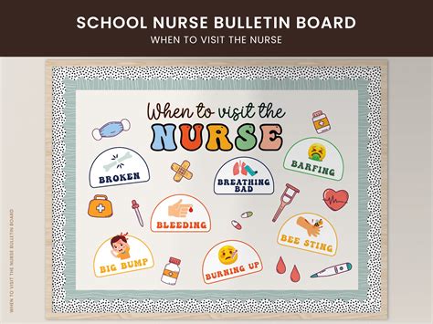 When To Visit The Nurse Bulletin Board Kit School Nurse Health Office Classroom In 2024