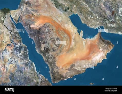 Satellite View Of The Arabian Peninsula This Image Was Compiled From