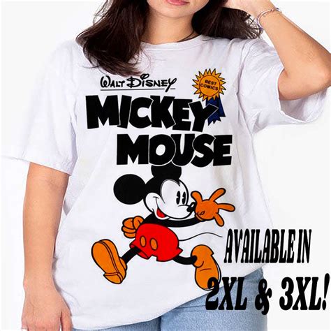 Mickey Mouse Graphic T Shirt With Large White Print Unisex Free