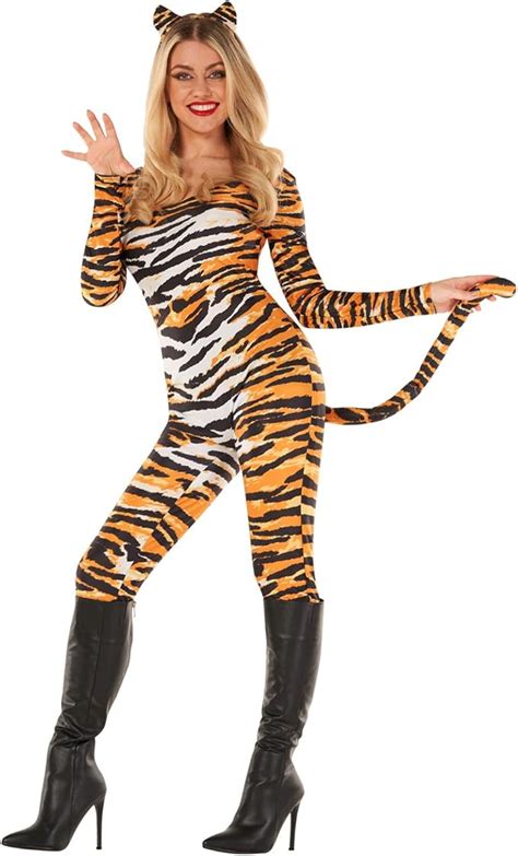 Morph Tiger Costume Adult Women Tiger Print Orange Bodysuit Women