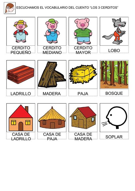 Voocabulario Cuento Los Tres Cerditos Worksheet Live Worksheets