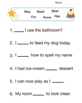 Fill In The Blank Learn To Fill In Sentences By HumbleSheet TPT