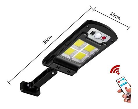 Luminária Led Solar Poste Rua Parede Sensor 180 Led Controle