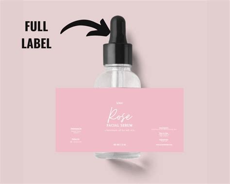 Skincare Product Labels Template Skin Care Editable Dropper Etsy