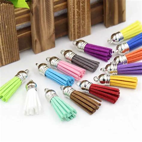 Pcs Lot Suede Tassel For Keychain Cellphone Straps Jewelry Charms