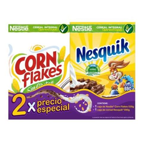 Pack Cereal Nestlé Nesquik 690 G Corn Flakes 530 G Walmart