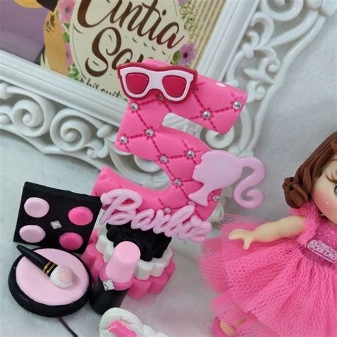 Topo De Bolo Barbie Em Biscuit Elo Produtos Especiais