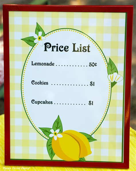 Free Lemonade Stand Printables - Press Print Party!