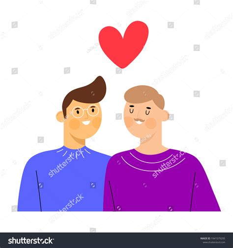 Male Characters Gay Couple Love Romantic Stock Vector Royalty Free 1941579295