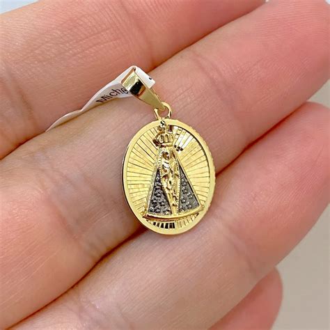 Pingente Oval Nossa Senhora Aparecida Ouro K