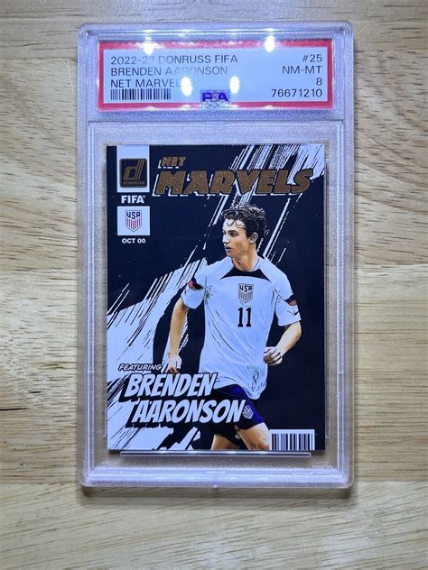 Brenden Aaronson Donruss Fifa Net Marvels Psa Nm Mt