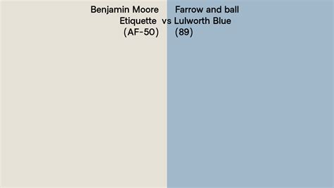 Benjamin Moore Etiquette Af 50 Vs Farrow And Ball Lulworth Blue 89