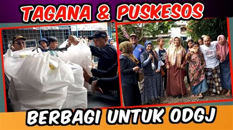 TAGANA DAN PUSKESOS BERBAGI MAKANAN UNTUK ODGJ YAYASAN MENTARI HATI