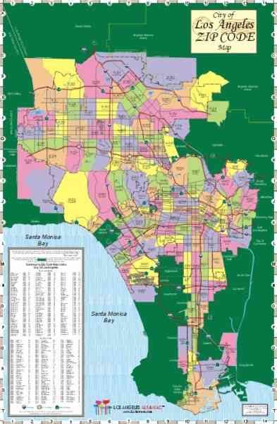 Los Angeles Zip Code Map Printable Printable Map Of The United States