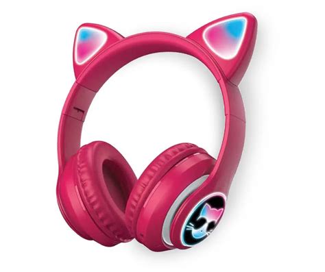 Luckyu Wireless Bluetooth Cat Ear Headphones With Mic Colors Led Light Flashing Glowing On Ear