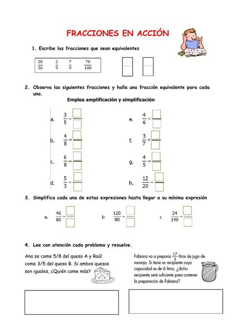 Actividad Online De Fracciones Equivalentes Para Quinto Primaria En