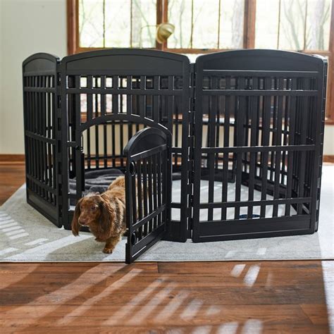 FRISCO 8-Panel Plastic Exercise Dog Playpen, 34"H, Black - Chewy.com