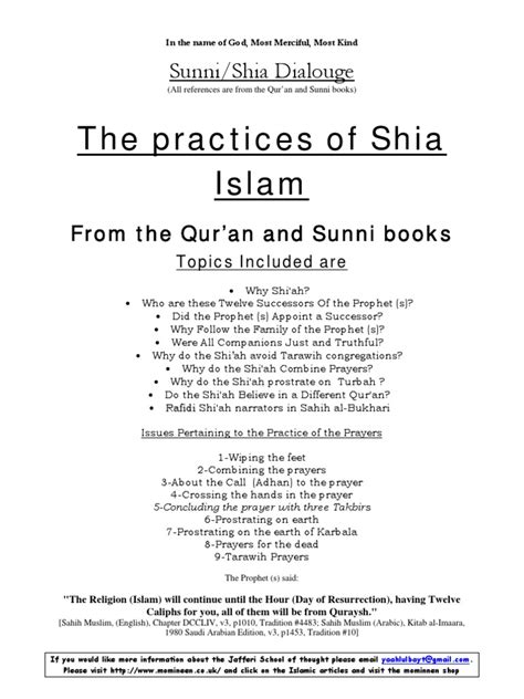 The Practices of Shia Islam | Hadith | Shia Islam