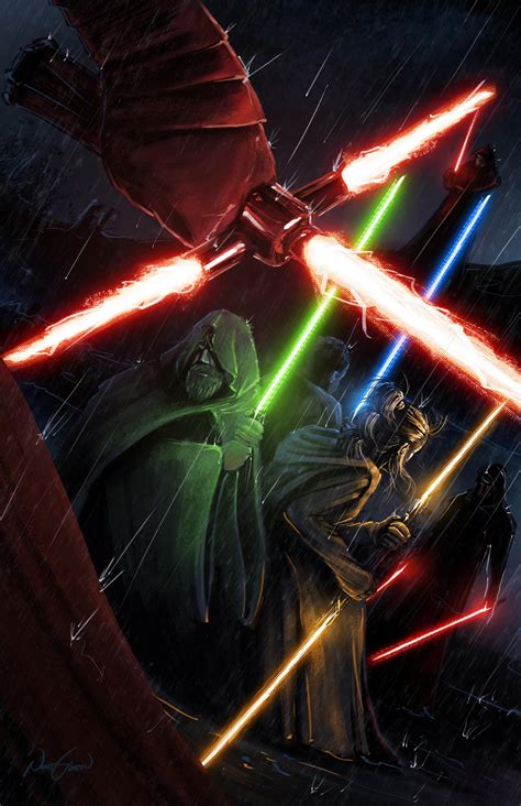 Wallpaper Illustration Star Wars Digital Art Lightsaber Darkness Screenshot Computer