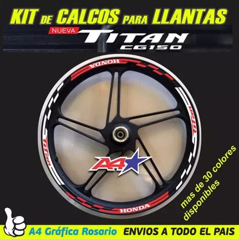 New Titan Cg Honda Calcos Para Llantas Envios