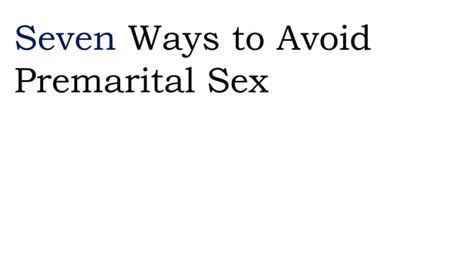 Pre Marital Sex Ppt