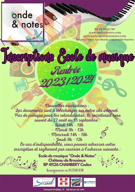 Inscriptions Ecole De Musique Onde Et Notes