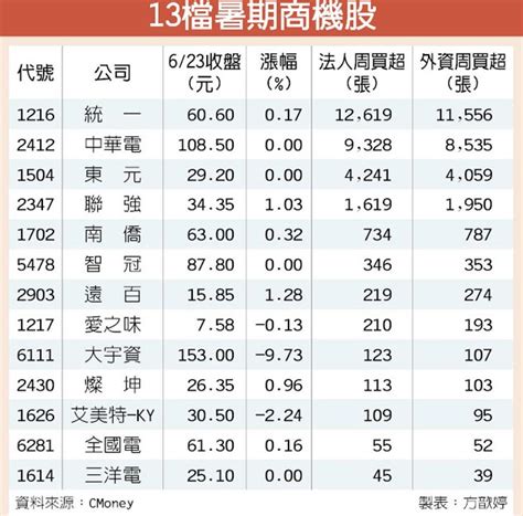 13檔旺一夏概念股 法人悄布局 證券．權證 工商時報