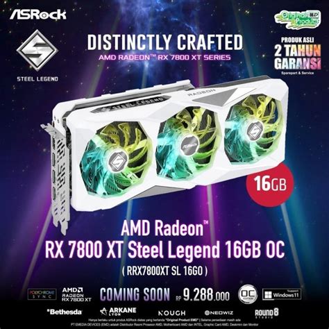 Jual Asrock Radeon Rx 7800 Xt Steel Legend 16gb Gddr6 Oc Rx7800xt Vga