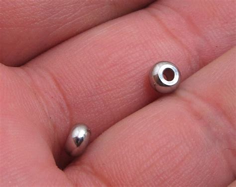 5mm Bead Stainless Steel Bead Set Of 10 Findings 5x3mm Etsy