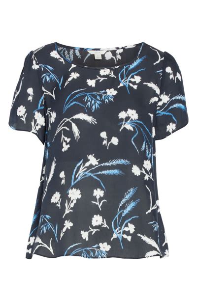 Joie Wira Floral Print Silk Top In Midnight Modesens