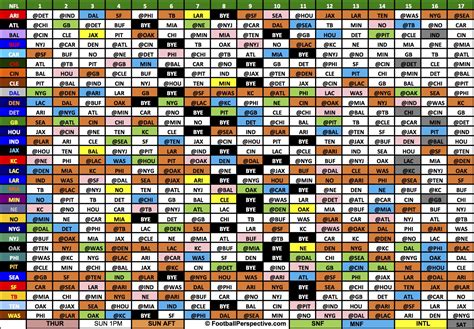 2021 NFL Schedule Grid Printable